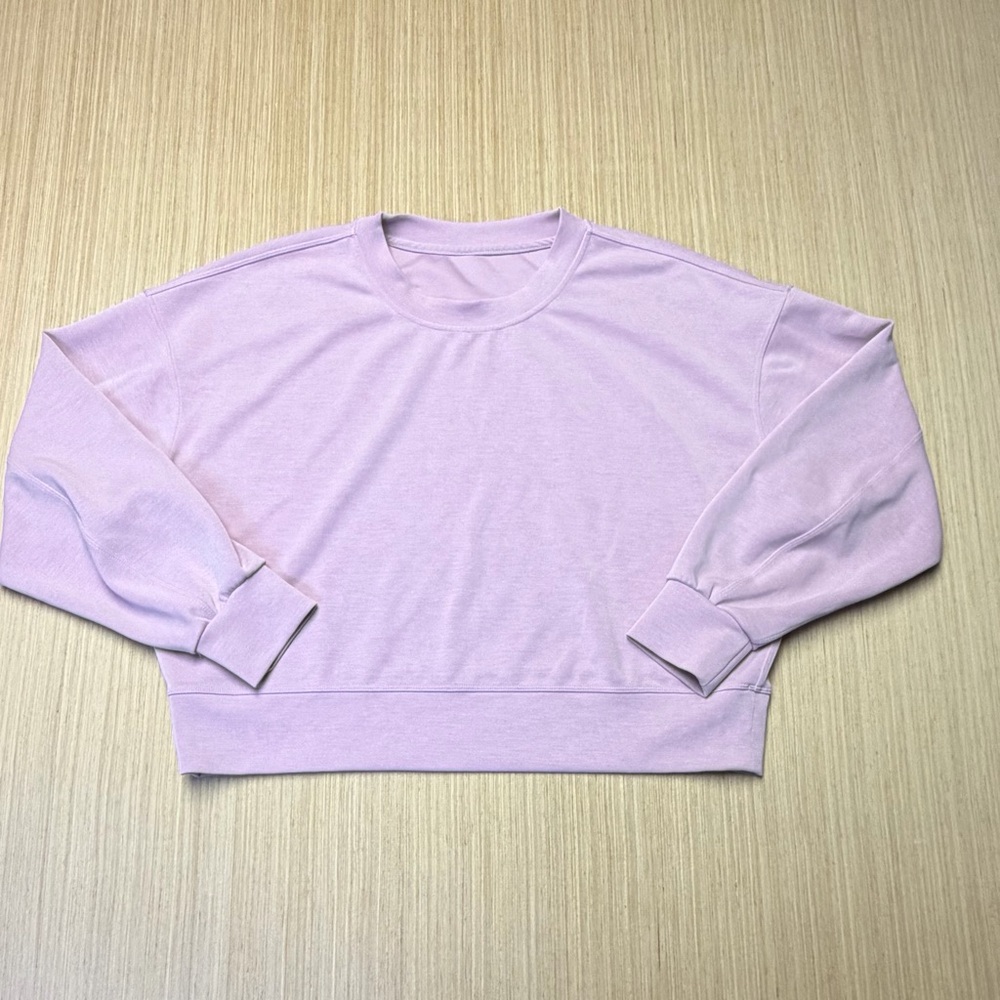 Lululemon Perfectly Oversized Crop Crew Softstreme Pink Women's 8 - Picture 2 of 9